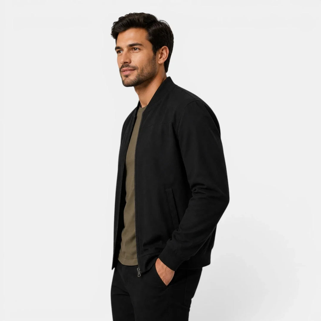 George | Men's Bomber Jacket Ribbed Collar & Cuffs Regular Fit