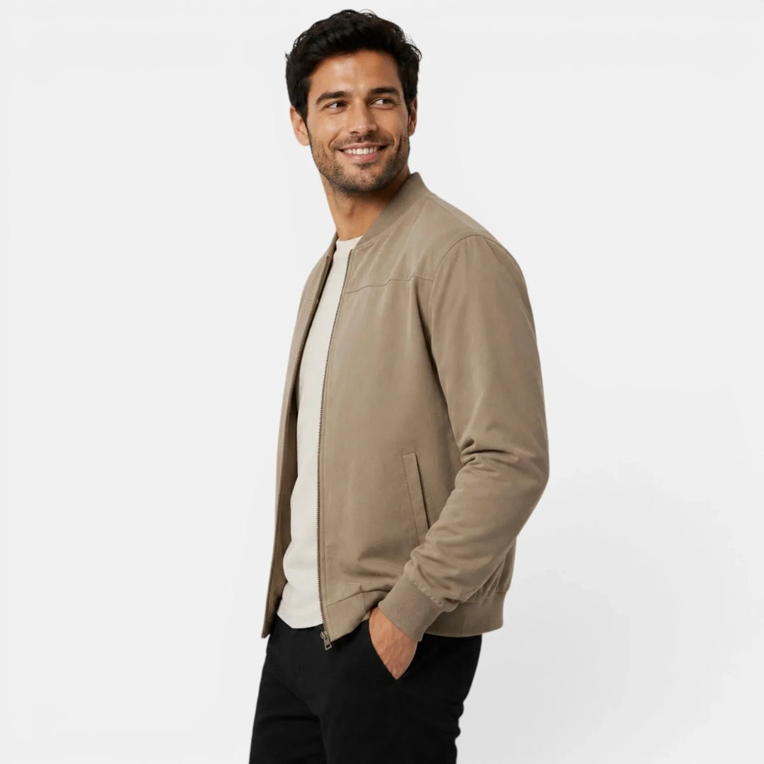 George | Men's Bomber Jacket Ribbed Collar & Cuffs Regular Fit