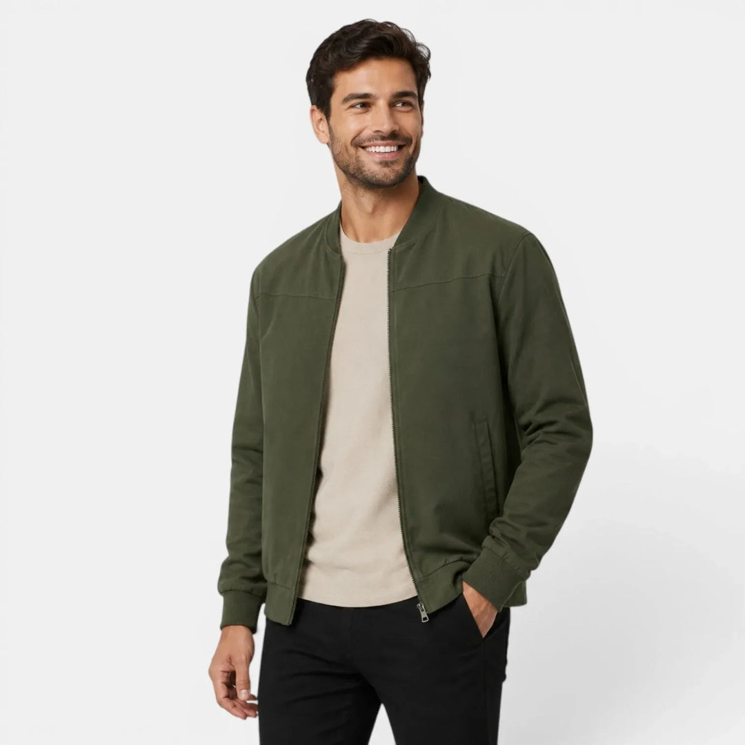 George | Men's Bomber Jacket Ribbed Collar & Cuffs Regular Fit