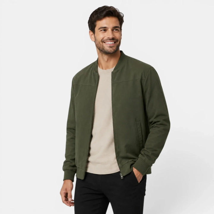 George | Men's Bomber Jacket Ribbed Collar & Cuffs Regular Fit
