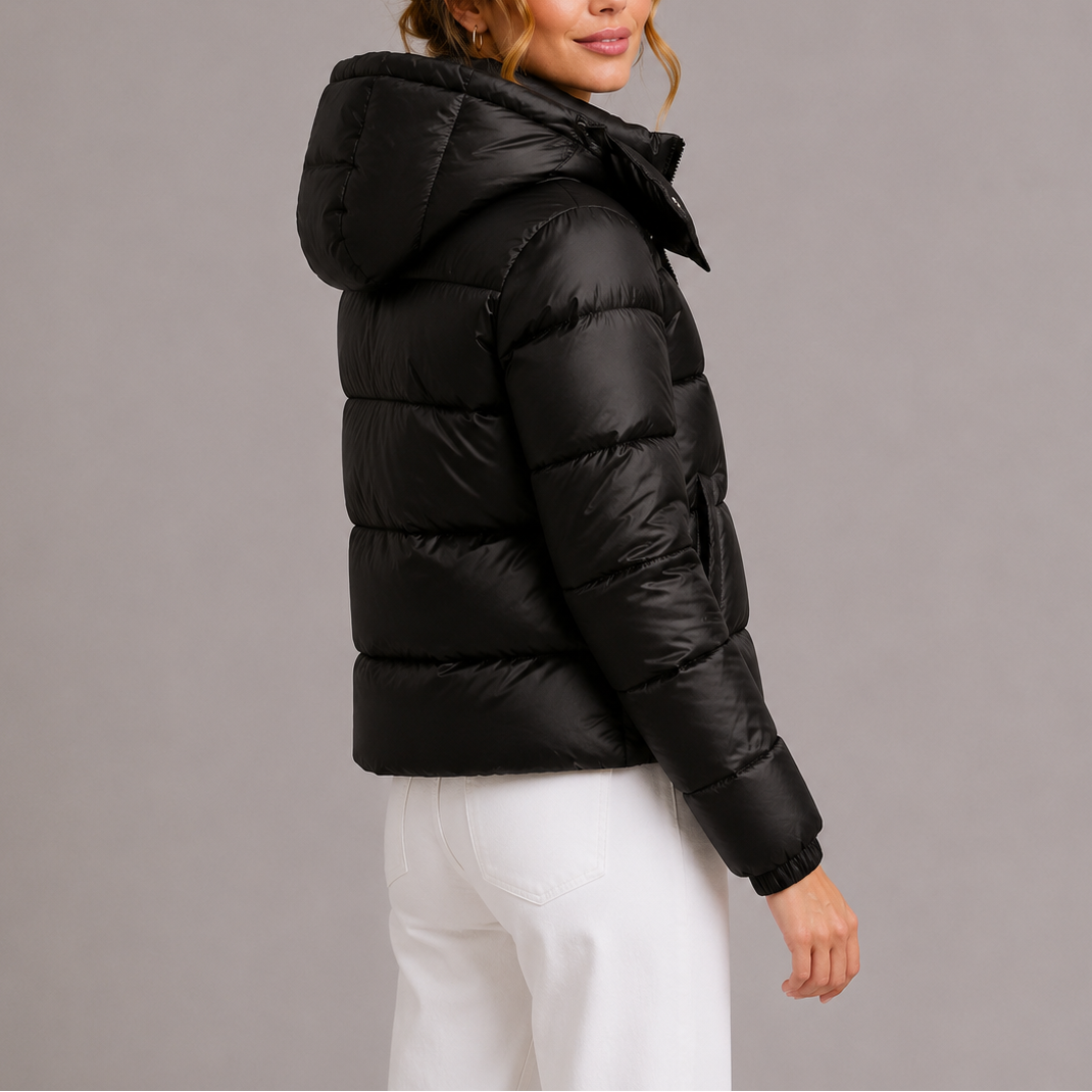 Winifred | Women's Hooded Puffer Jacket Lightweight Glossy Finish