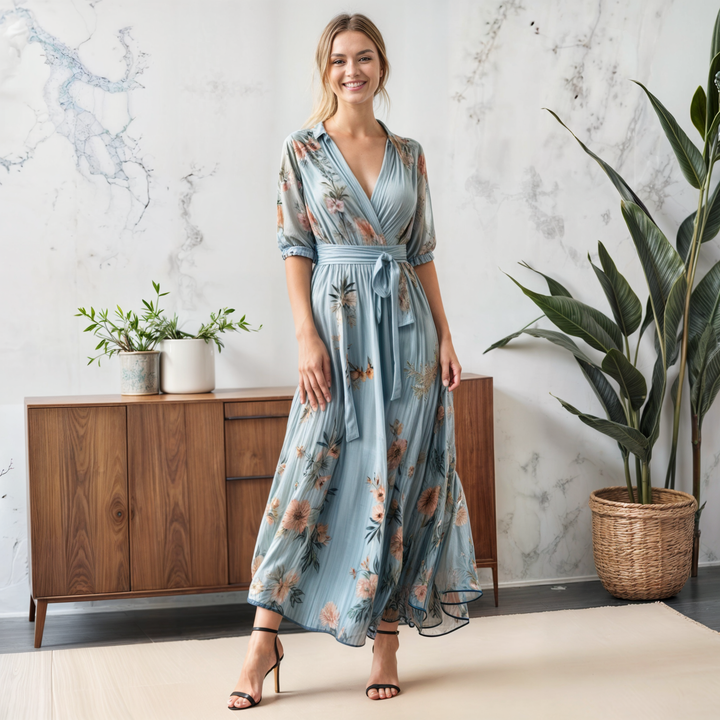 Stacey V-Neck Midi Dress