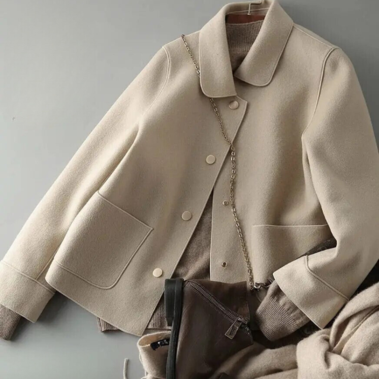 Greta | Timeless Down Jacket with Button Placket and Warm Lining