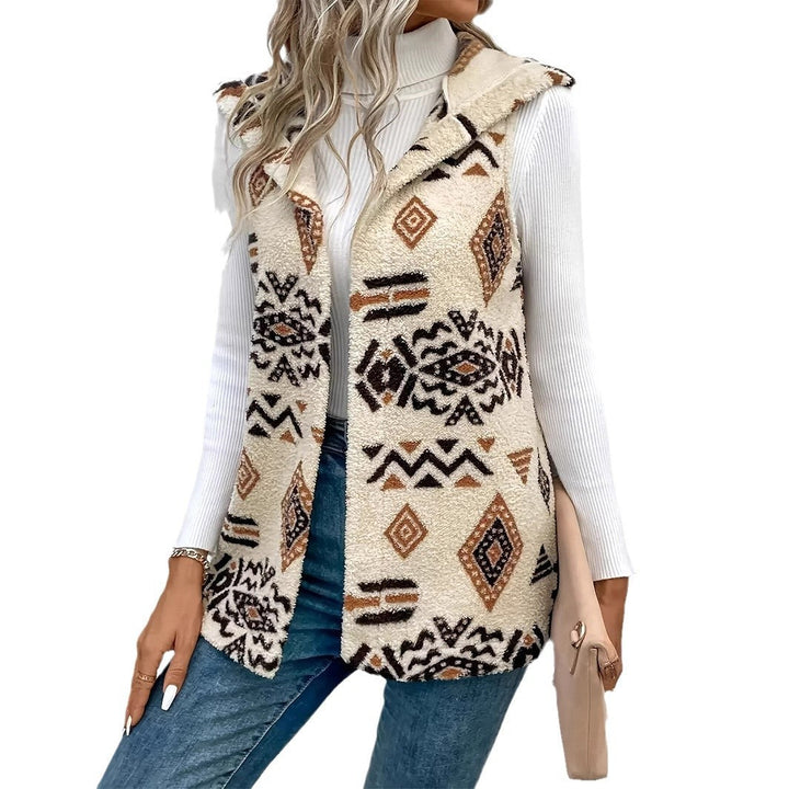 Lena | Women's Sleeveless Gilet Geometric Pattern Regular Fit