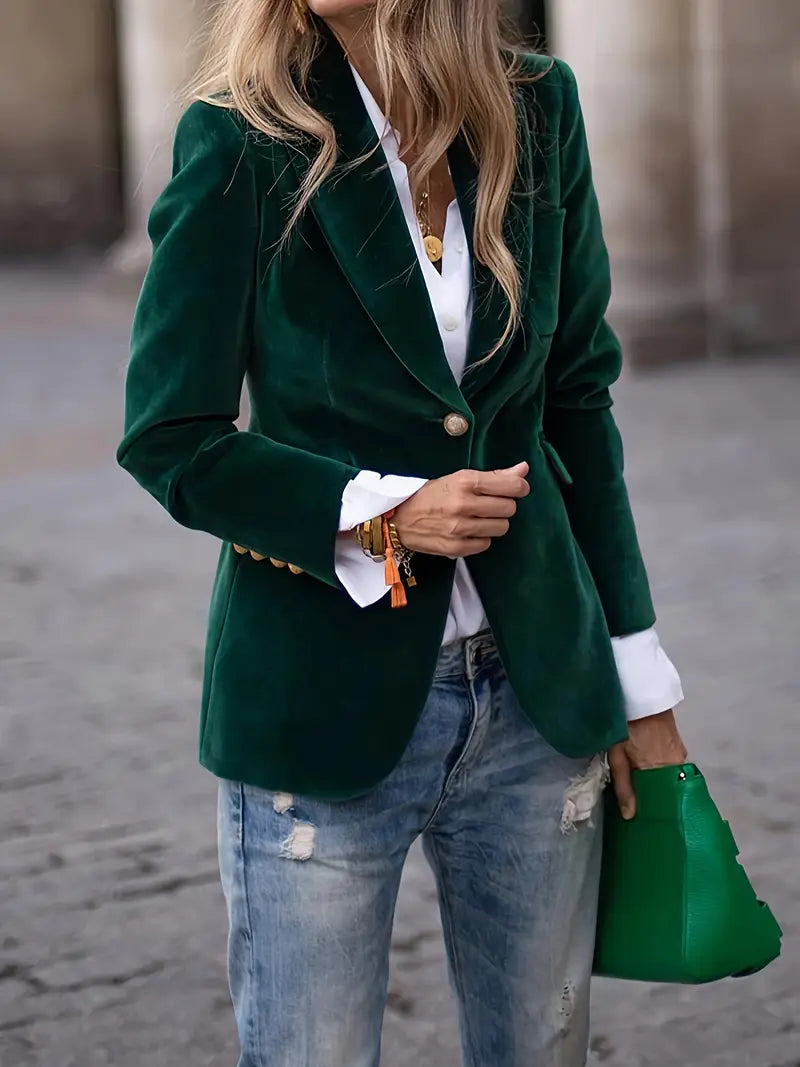 Women's Blazer with Buttons and Pockets