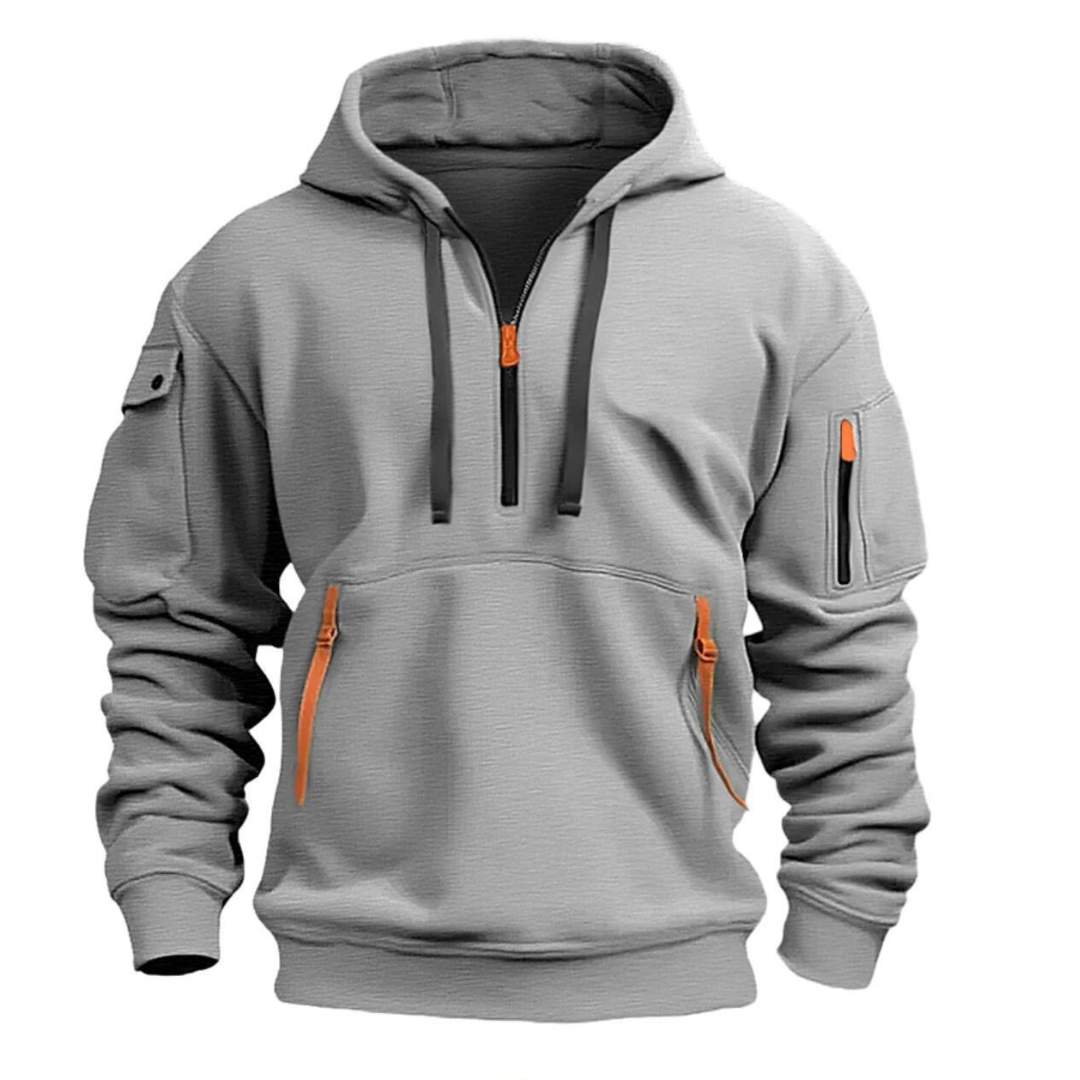 Samuel | Men's Casual Hoodie Zip Pockets Contrast Zips