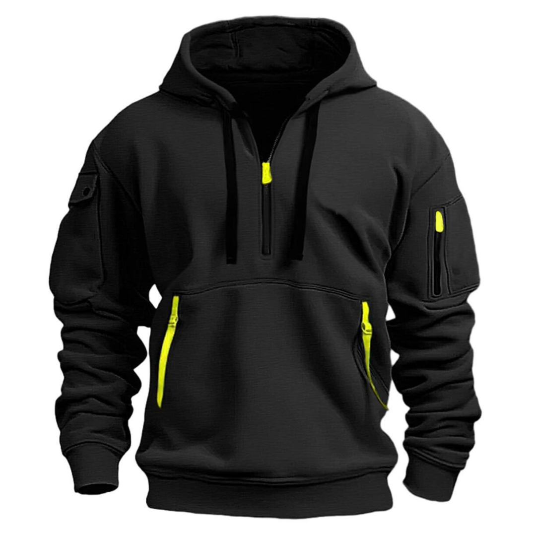 Samuel | Men's Casual Hoodie Zip Pockets Contrast Zips