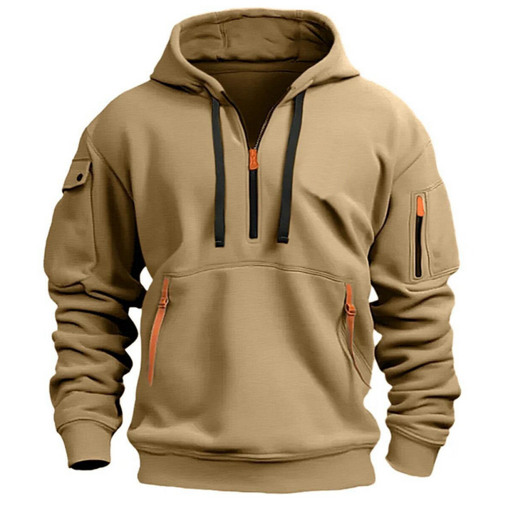 Samuel | Men's Casual Hoodie Zip Pockets Contrast Zips