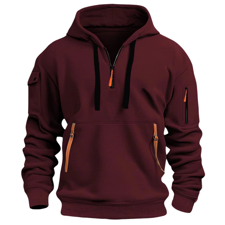Samuel | Men's Casual Hoodie Zip Pockets Contrast Zips