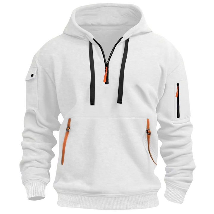 Samuel | Men's Casual Hoodie Zip Pockets Contrast Zips