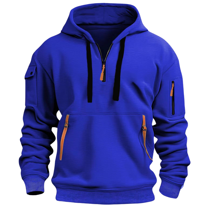 Samuel | Men's Casual Hoodie Zip Pockets Contrast Zips