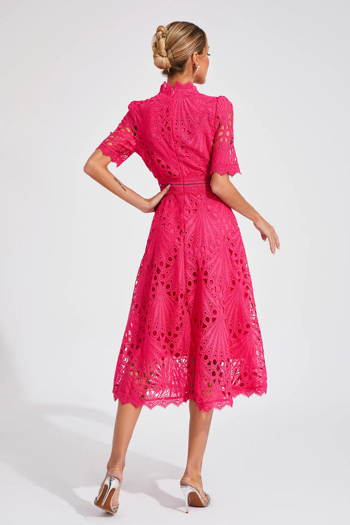 Vivienne Elegant Lace Midi Dress for Women