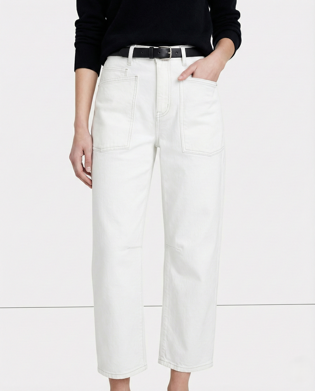 Vionne Structured Barrel Leg Jeans