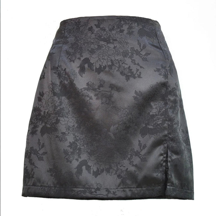 Seraphine Satin Side Slit Mini Skirt