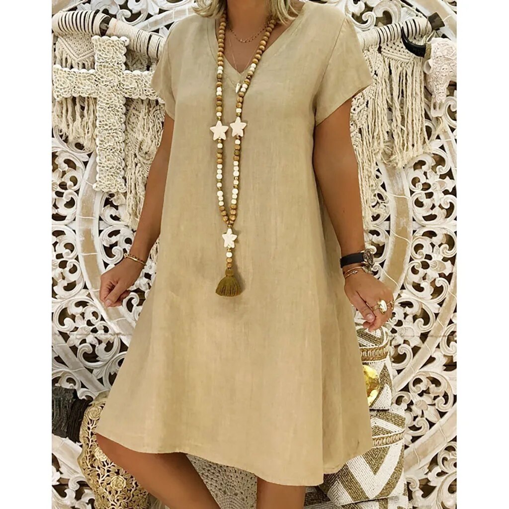 Felia | Women's Everyday Casual Dress Relaxed Flowing Cut Easy Care