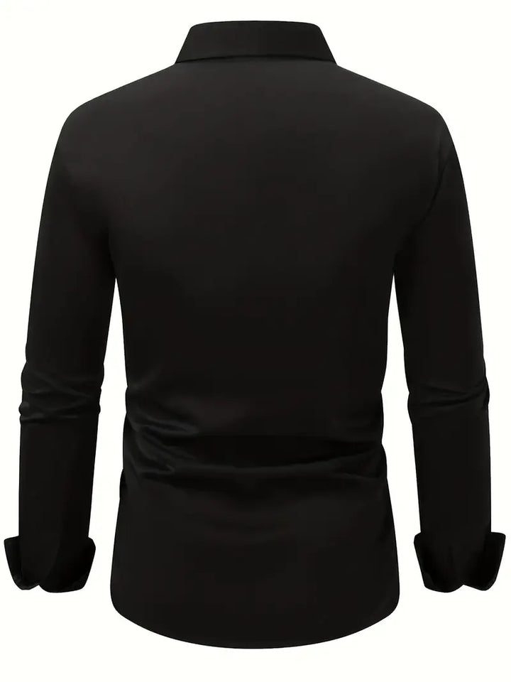Leo | Men's Long Sleeve Easy-Iron Shirt Breathable Classic Collar
