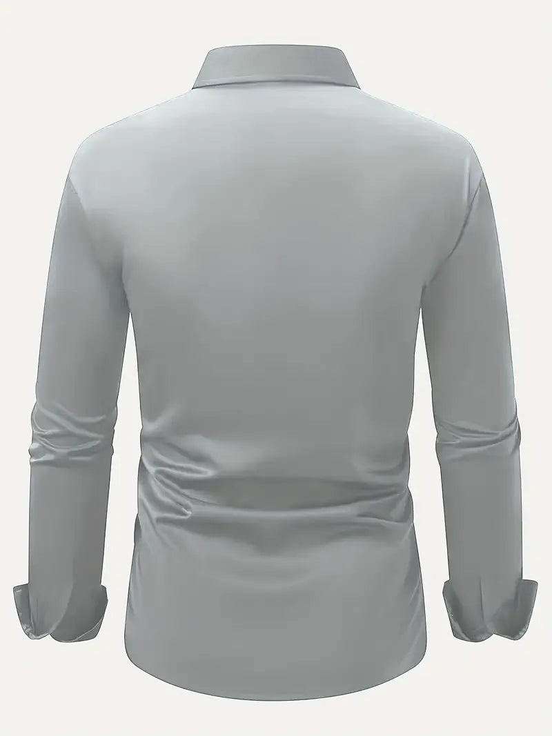 Leo | Men's Long Sleeve Easy-Iron Shirt Breathable Classic Collar