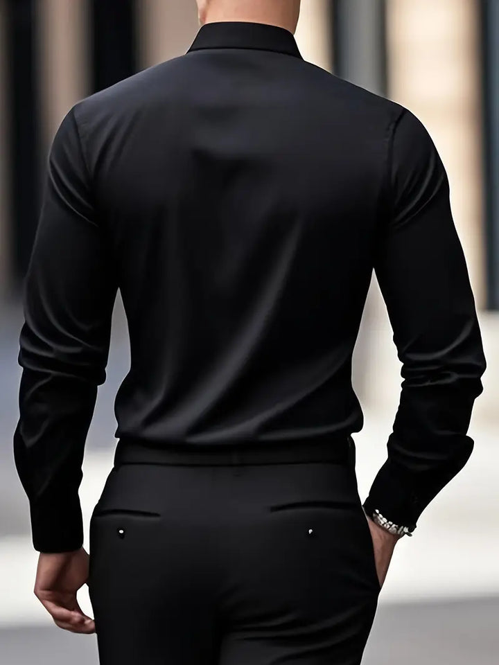 Leo | Men's Long Sleeve Easy-Iron Shirt Breathable Classic Collar