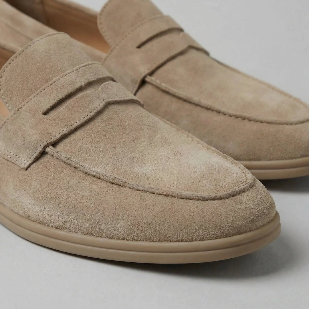 Penny loafers in suede