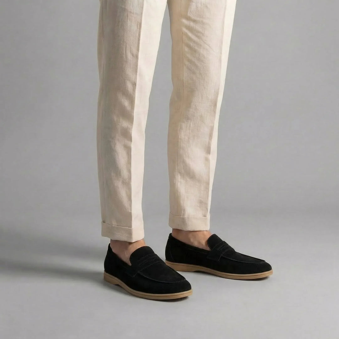 Penny loafers in suede