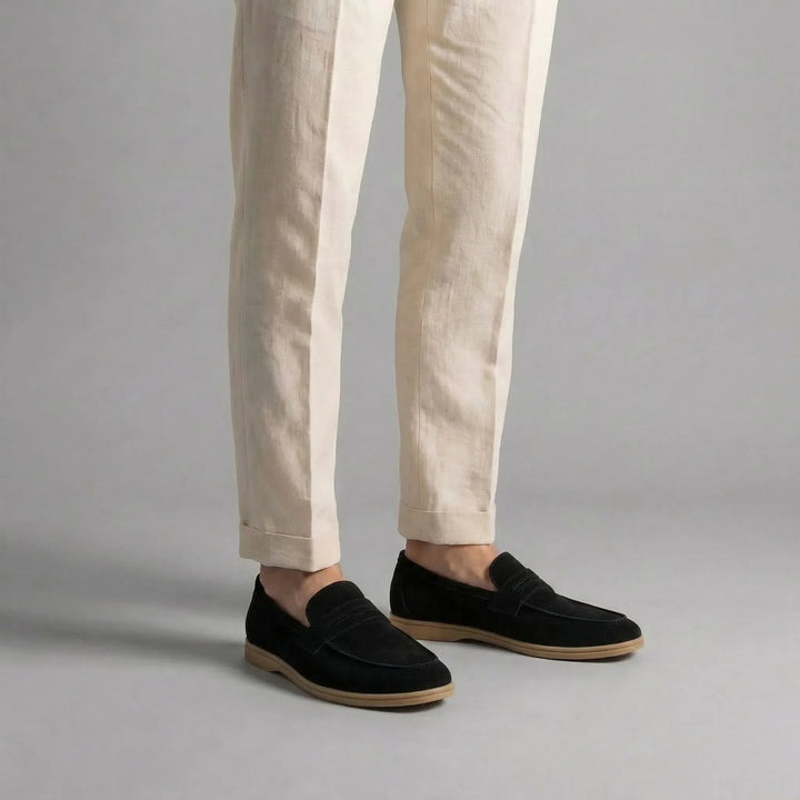 Penny loafers in suede