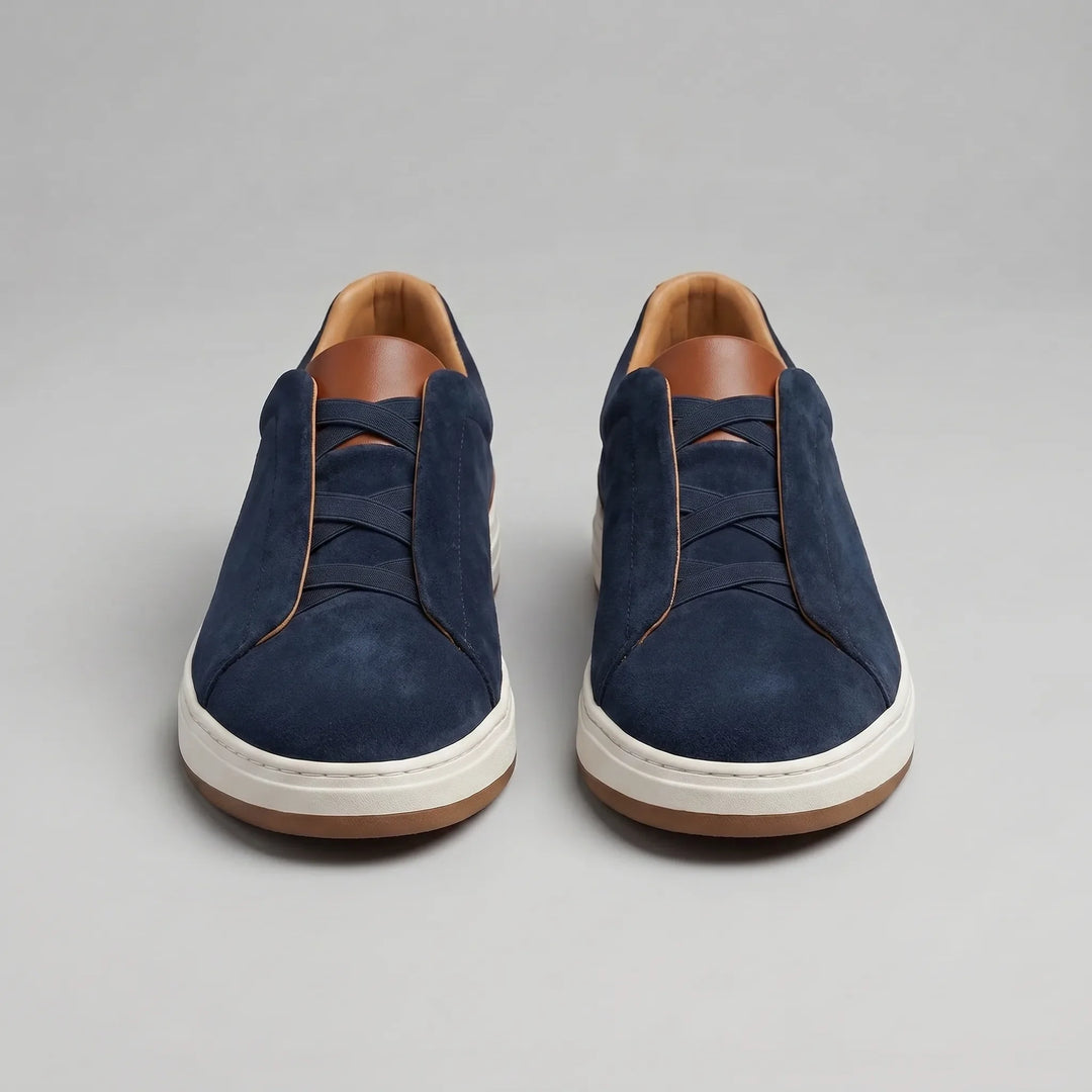 Max | Men's Suede Slip-On Trainers Elastic Sides Rubber Sole