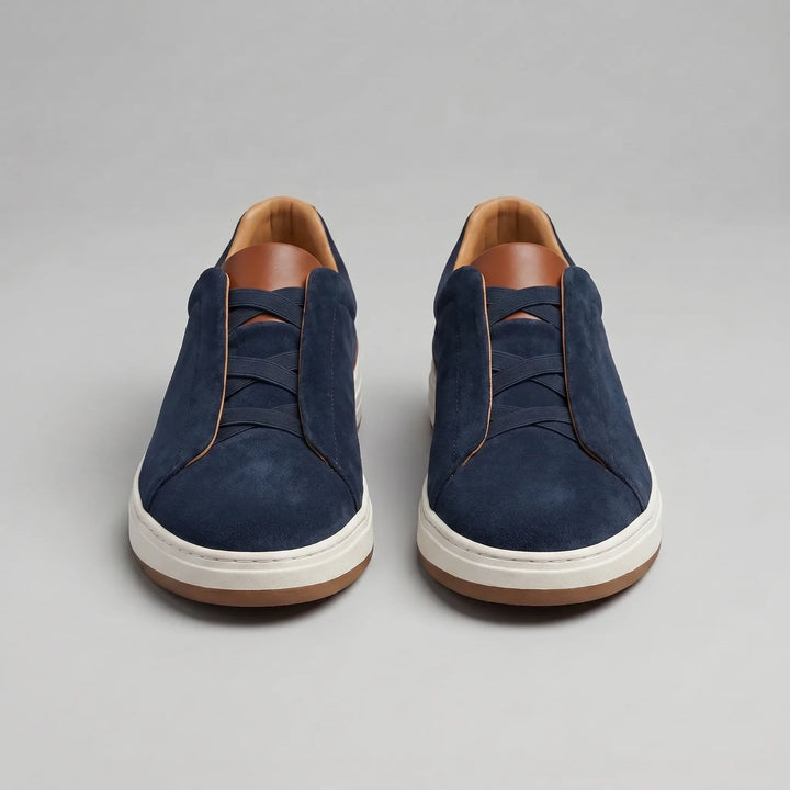 Max | Men's Suede Slip-On Trainers Elastic Sides Rubber Sole