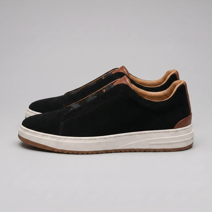 Max | Men's Suede Slip-On Trainers Elastic Sides Rubber Sole