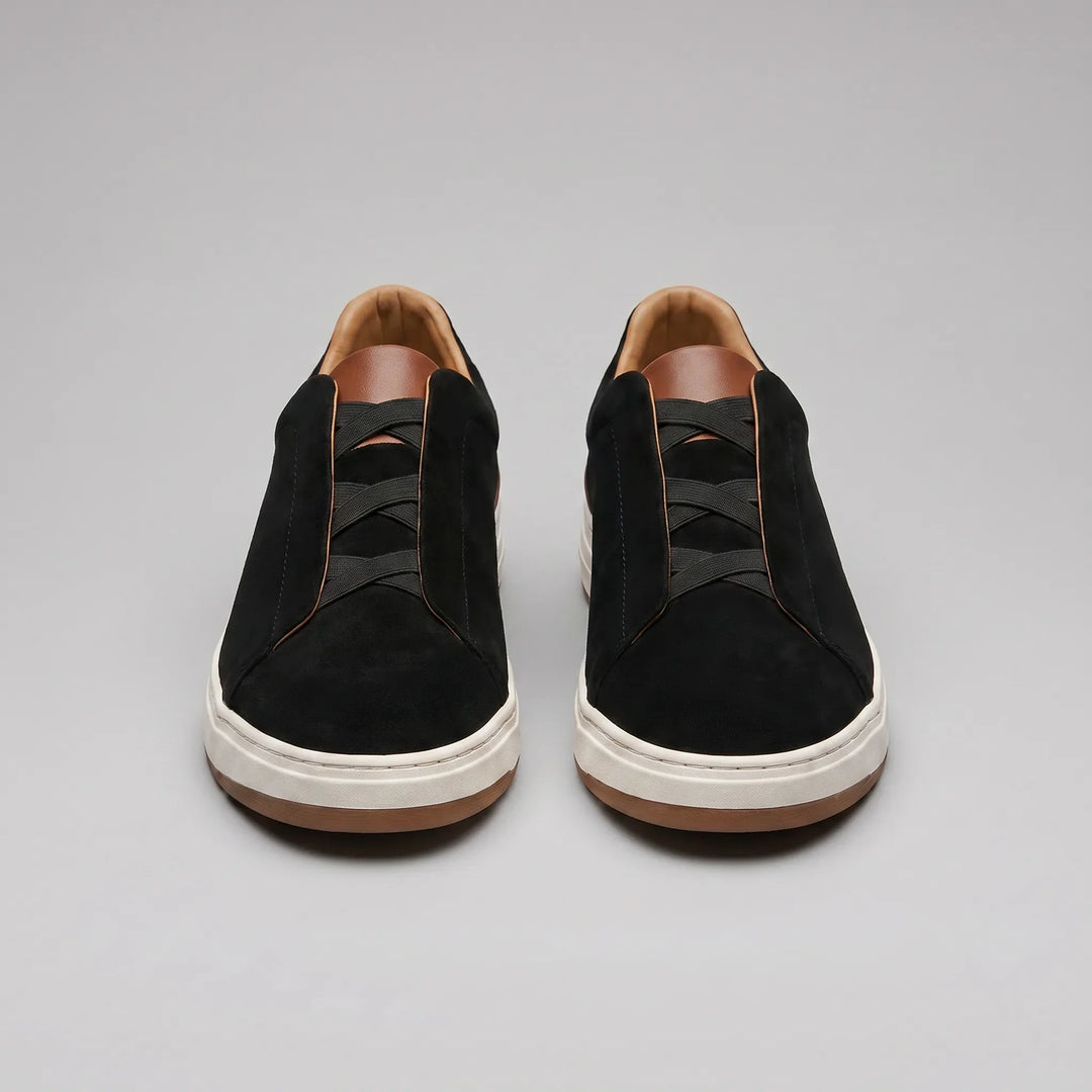 Max | Men's Suede Slip-On Trainers Elastic Sides Rubber Sole