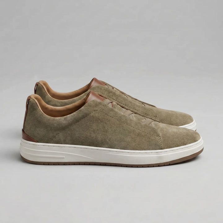 Max | Men's Suede Slip-On Trainers Elastic Sides Rubber Sole