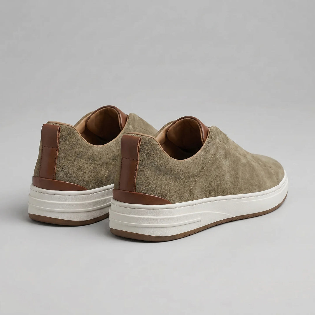 Max | Men's Suede Slip-On Trainers Elastic Sides Rubber Sole