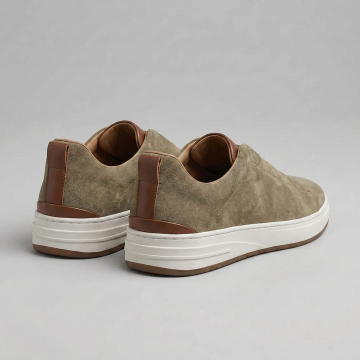Max | Men's Suede Slip-On Trainers Elastic Sides Rubber Sole