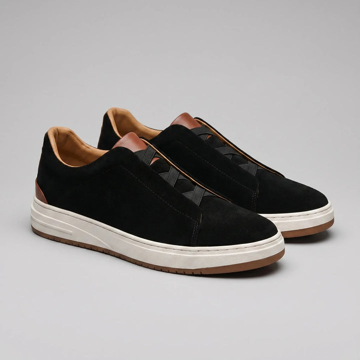 Max | Men's Suede Slip-On Trainers Elastic Sides Rubber Sole
