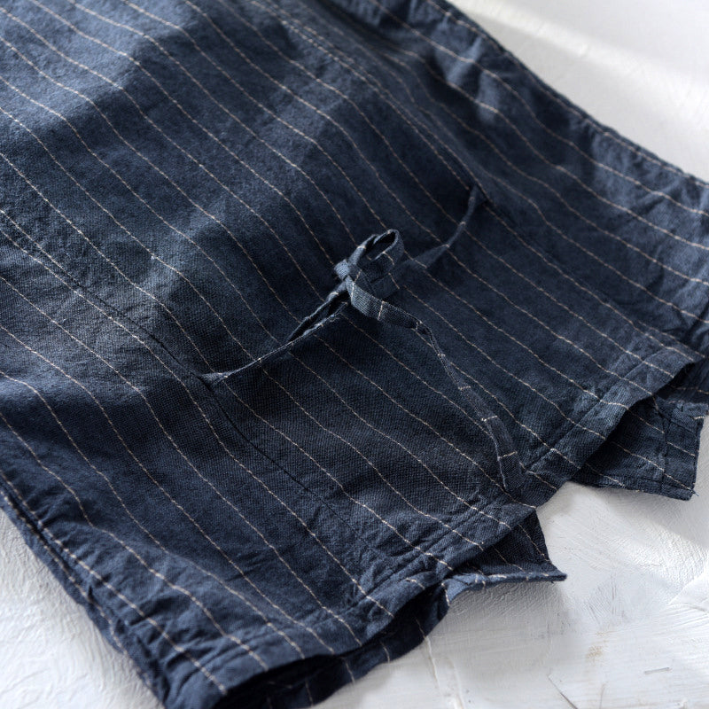 Felix | Elegant Men's Waistcoat with Striped Linen Look