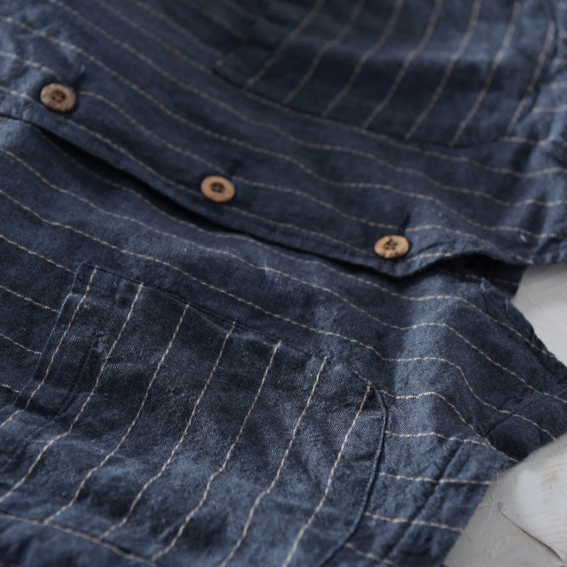 Felix | Elegant Men's Waistcoat with Striped Linen Look