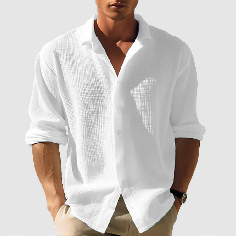 Freddie | Men's Long Sleeve Relaxed Fit Shirt with Button Cuffs