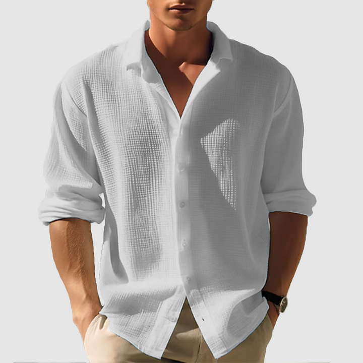 Freddie | Men's Long Sleeve Relaxed Fit Shirt with Button Cuffs