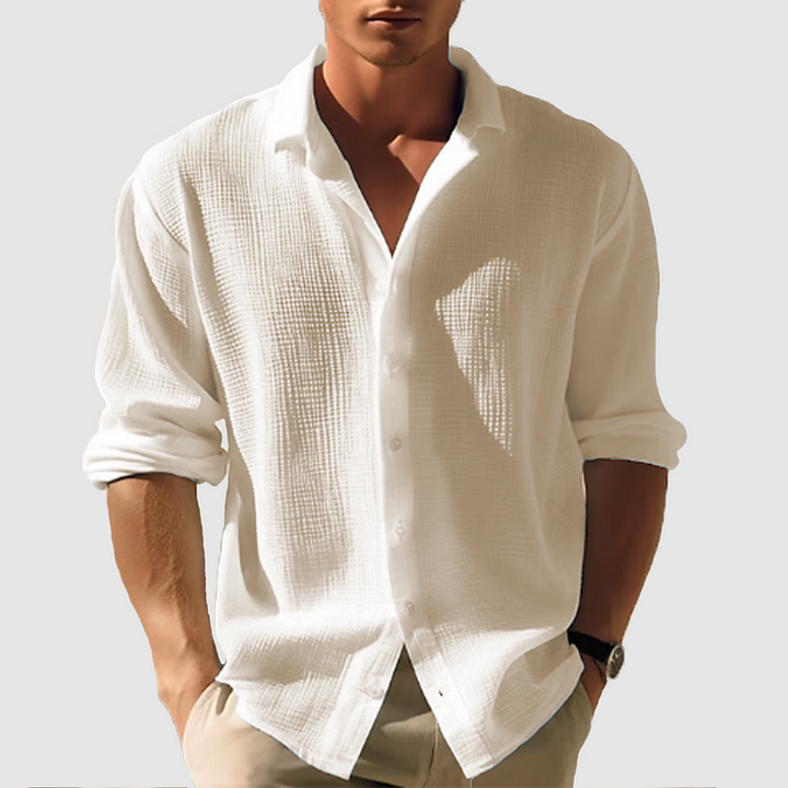 Freddie | Men's Long Sleeve Relaxed Fit Shirt with Button Cuffs