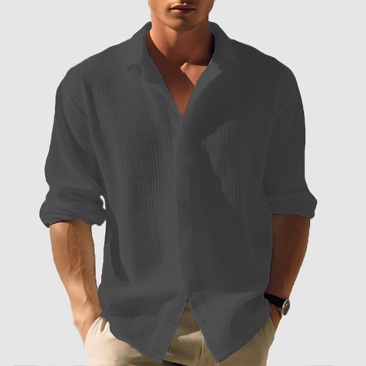 Freddie | Men's Long Sleeve Relaxed Fit Shirt with Button Cuffs