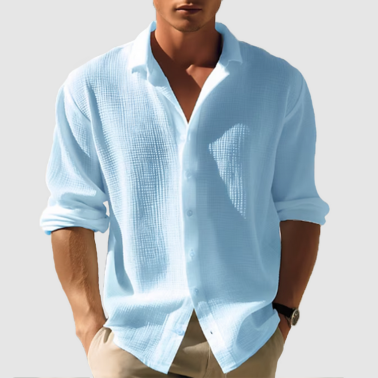 Freddie | Men's Long Sleeve Relaxed Fit Shirt with Button Cuffs