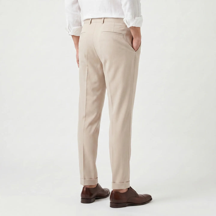Phoebe | Women's High-Waisted Tapered Trousers Pleated Front