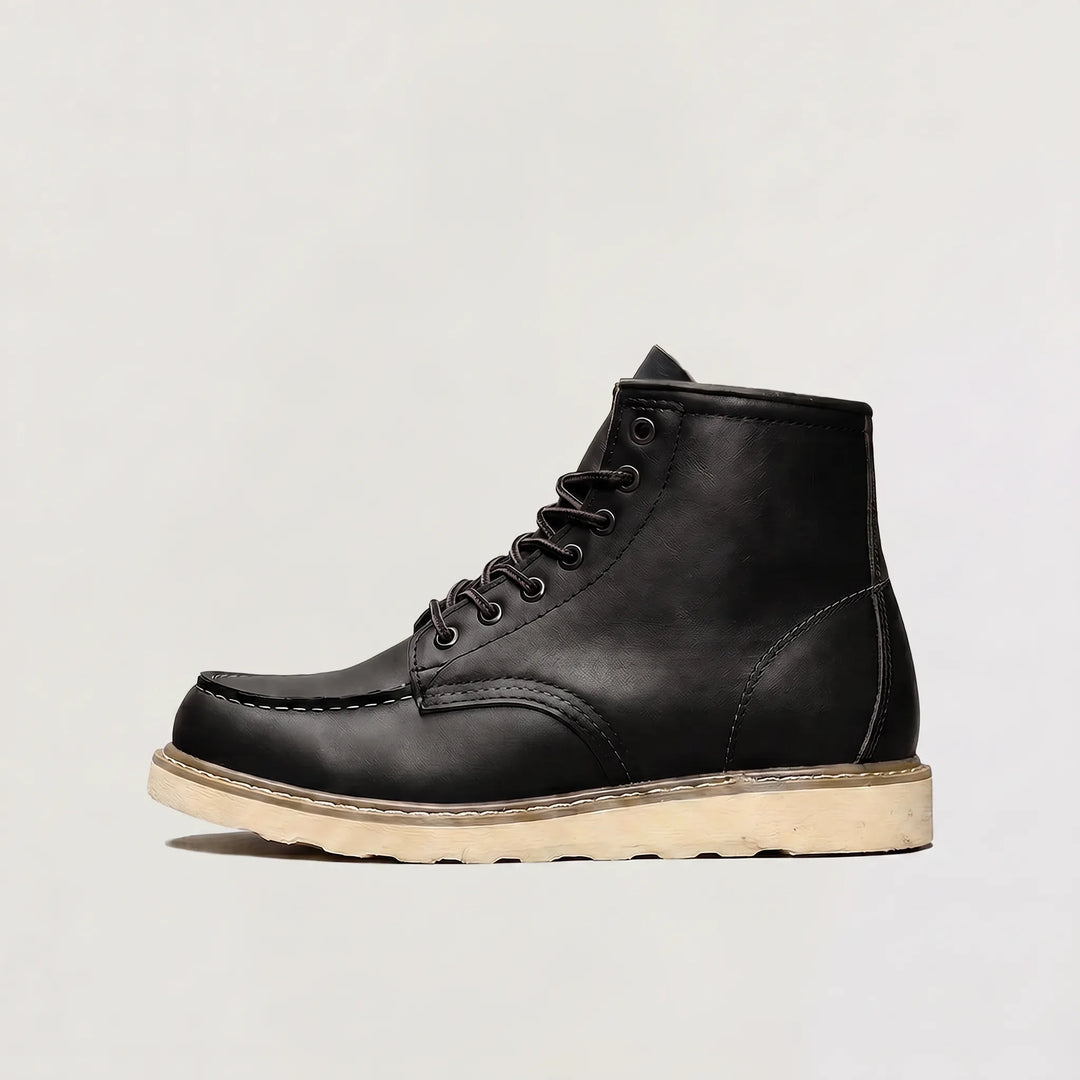 Alexander | Men's Moc Toe Lace-Up Boots Padded Collar Rubber Sole