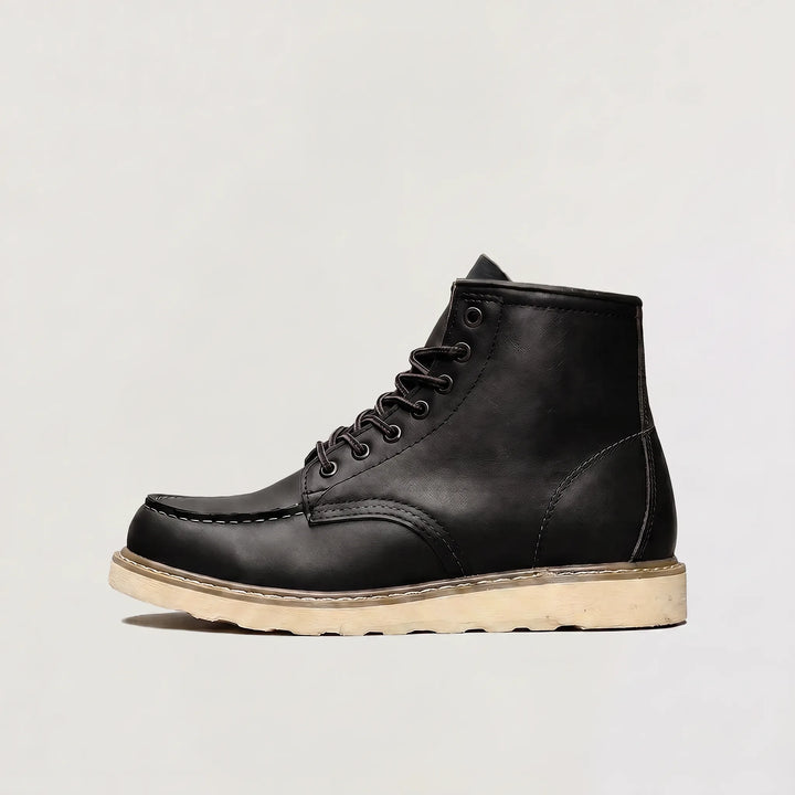 Alexander | Men's Moc Toe Lace-Up Boots Padded Collar Rubber Sole