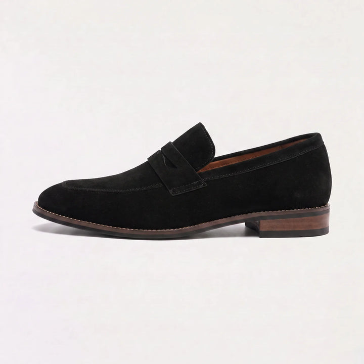 Freddie | Men's Nubuck Leather Loafers Saddle Strap Round Toe