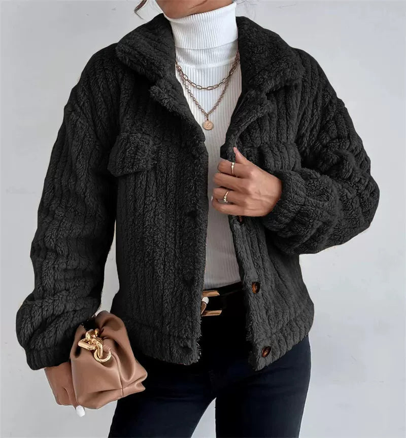 Grace | Women's Relaxed Fit Button-Up Jacket Patch Pocket