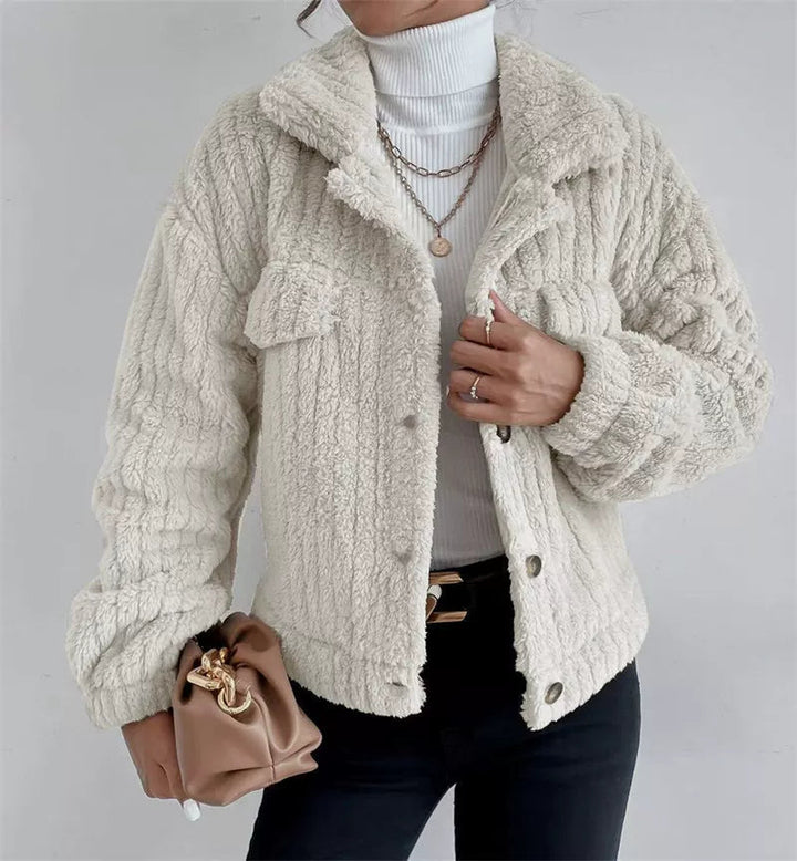 Grace | Women's Relaxed Fit Button-Up Jacket Patch Pocket