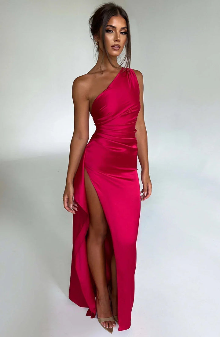 Seraphina Satin Evening Gown Maxi Dress