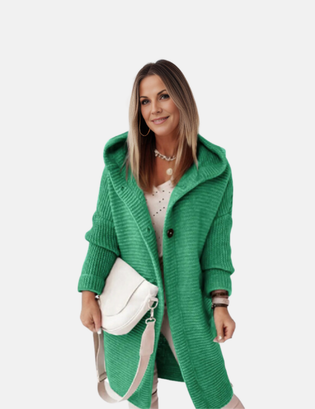 Sybil | Women's Longline Hooded Cardigan Chunky Ribbed Knit
