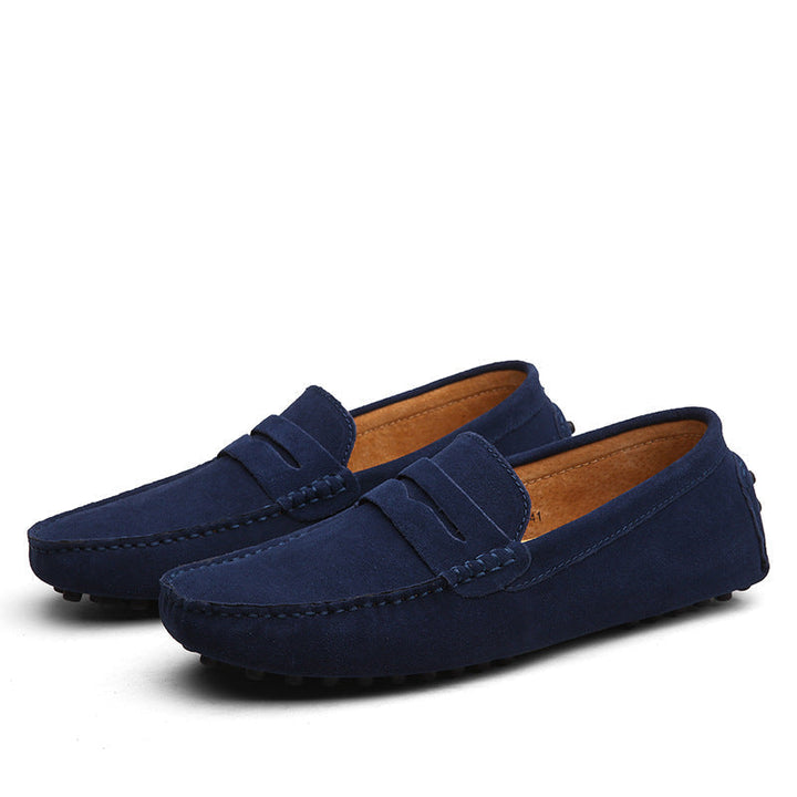 Lucas | Men's Slip-On Penny Loafers Moccasin Stitching Grip Sole