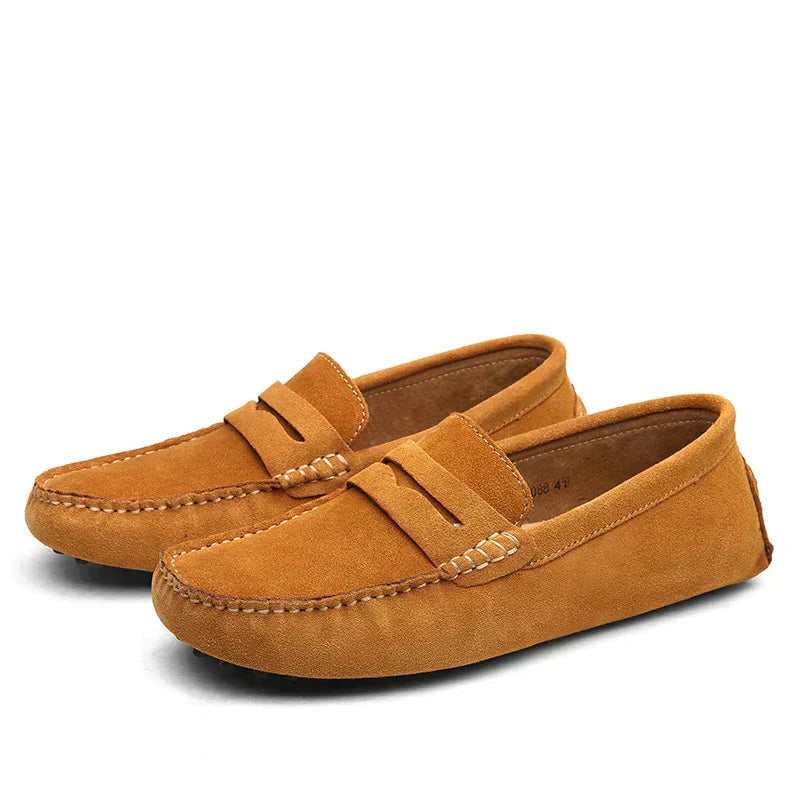 Lucas | Men's Slip-On Penny Loafers Moccasin Stitching Grip Sole